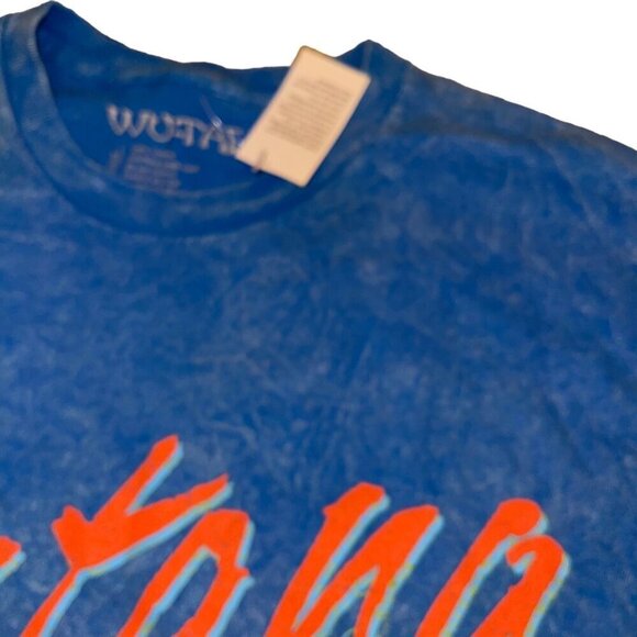 Wu Tang Clan Mens Tee Shirt Size Medium Blue Acid Wash Pure Cotton New - Picture 5 of 8